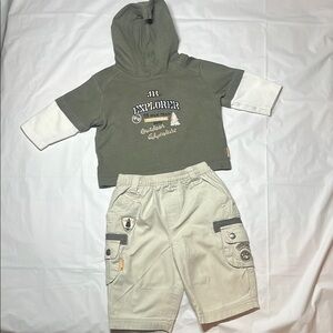 Koala Kids Brand-  Olive and Cream Jr. Explorer Hoodie with matching pants.